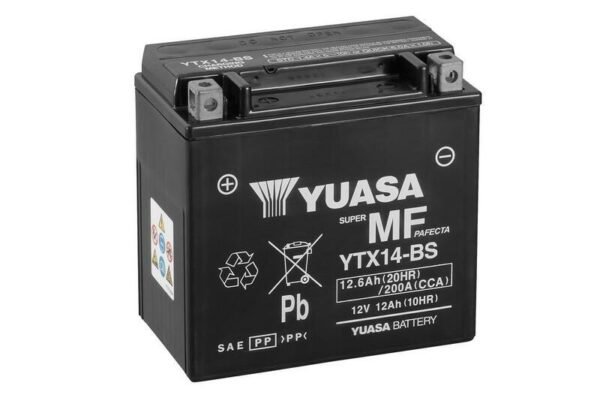 Batería raptor 660 YUASA YTX14-BS Combipack (con electrolito) yamaha 01-05