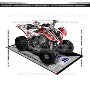 Adhesivos Quad Suzuki LTZ 400 Extreme Team Blanco y Rojo