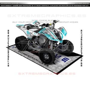 Adhesivos Quad Suzuki LTZ 400 Extreme Team Blanco y Turquesa