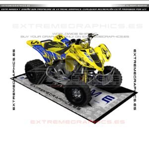 Adhesivos Quad Suzuki LTZ 400 Old School Amarillo y Azul