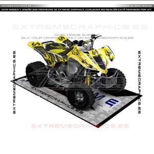 Adhesivos Quad Suzuki LTZ 400 Old School Amarillo y Carbono