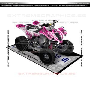 Adhesivos Quad Suzuki LTZ 400 Old School Blanco y Fucsia
