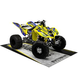 Adhesivos Quad Suzuki LTZ 400 Carbon amarillo-azul