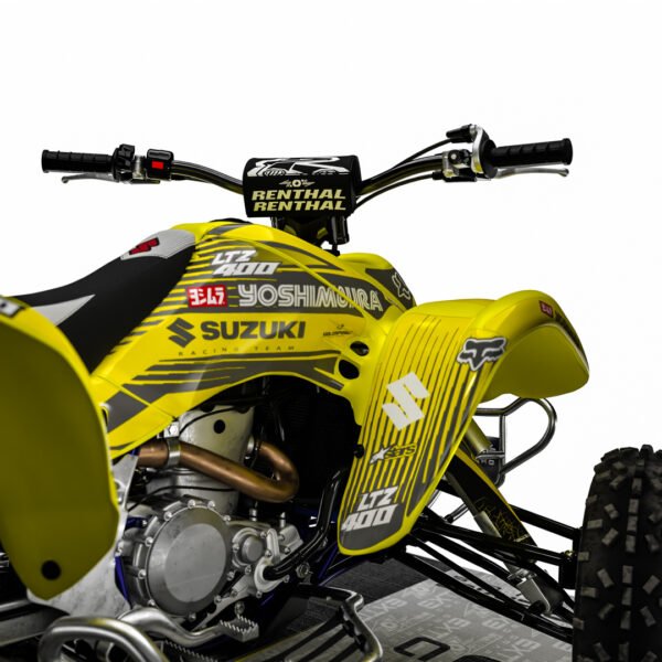 Adhesivos Quad Suzuki LTZ 400 3 amarillo-gris - Imagen 4