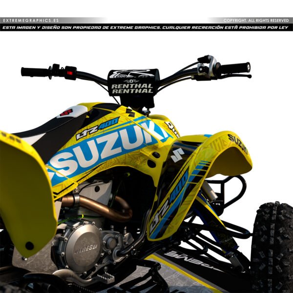 Adhesivos Quad Suzuki LTZ 400 Quadsport 400 Amarillo Azul - Imagen 2