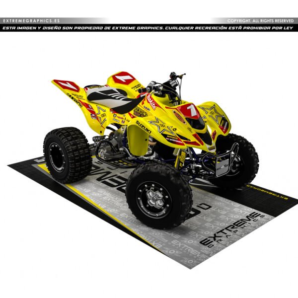 Adhesivos Quad Suzuki LTZ 400 Diseño Rockstar Amarillo