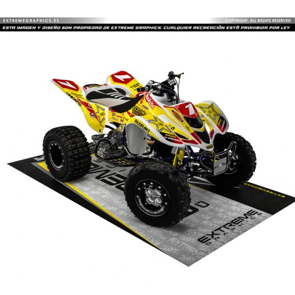 Adhesivos Quad Suzuki LTZ 400 Diseño Rockstar Amarillo - Imagen 2