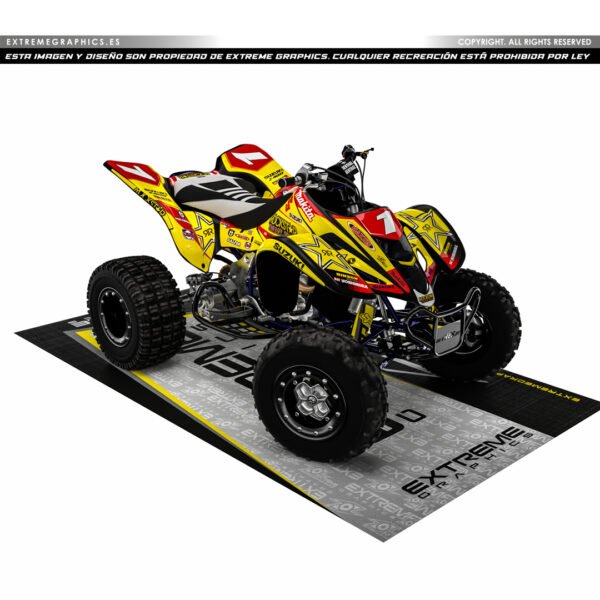 Adhesivos Quad Suzuki LTZ 400 Diseño Rockstar Amarillo - Imagen 3