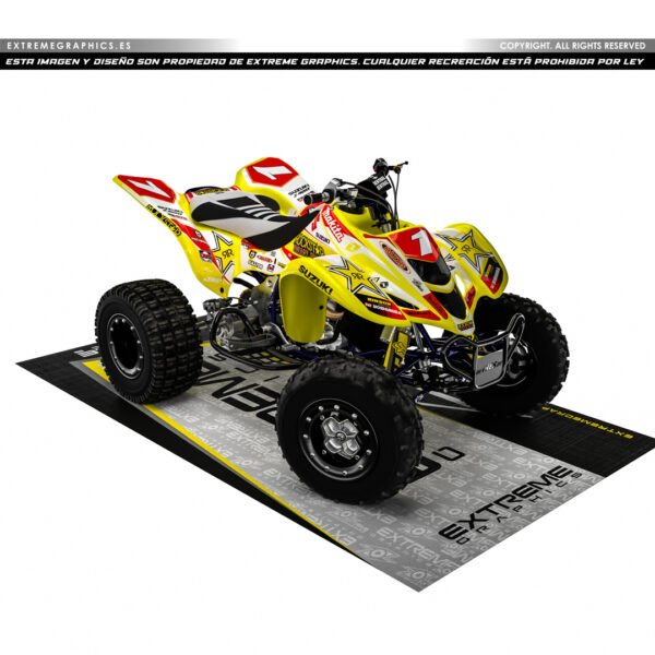 Adhesivos Quad Suzuki LTZ 400 Diseño Rockstar Blanco - Imagen 2