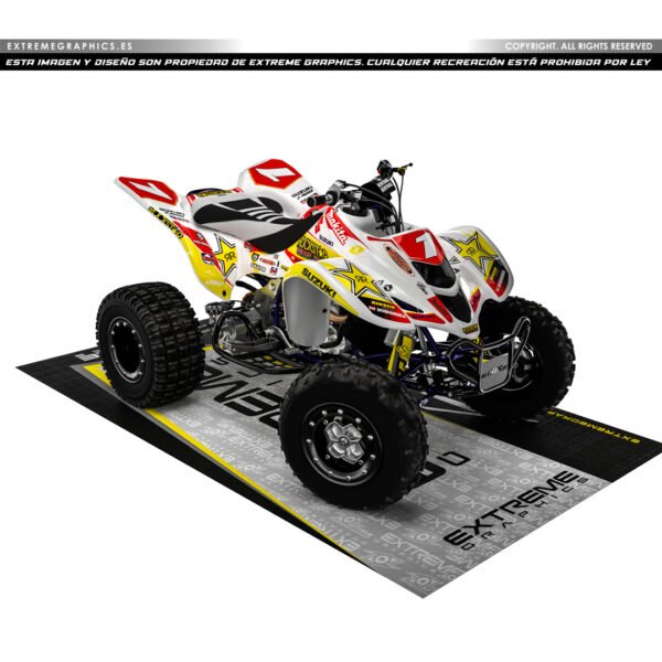 Adhesivos Quad Suzuki LTZ 400 Diseño Rockstar Blanco