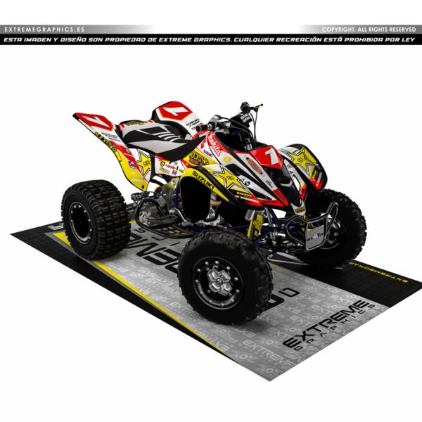 Adhesivos Quad Suzuki LTZ 400 Diseño Rockstar Blanco - Imagen 3