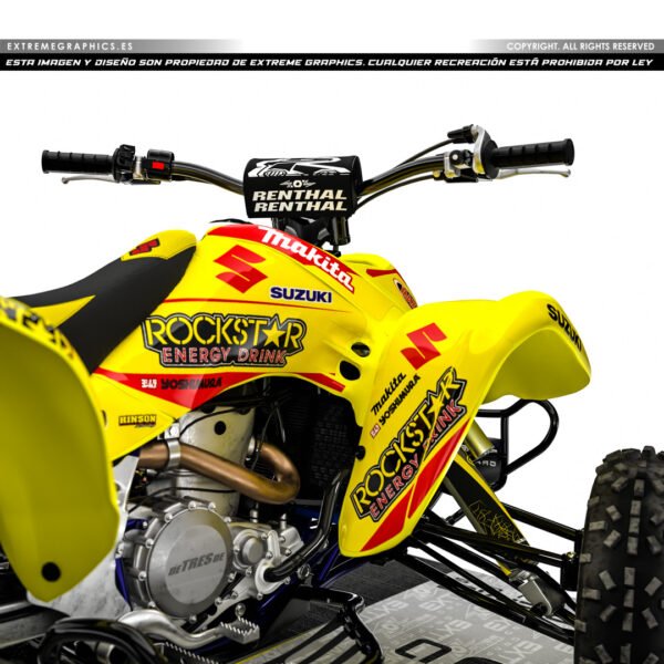 Adhesivos Quad Suzuki LTZ 400 Diseño Rockstar Amarillo - Imagen 4