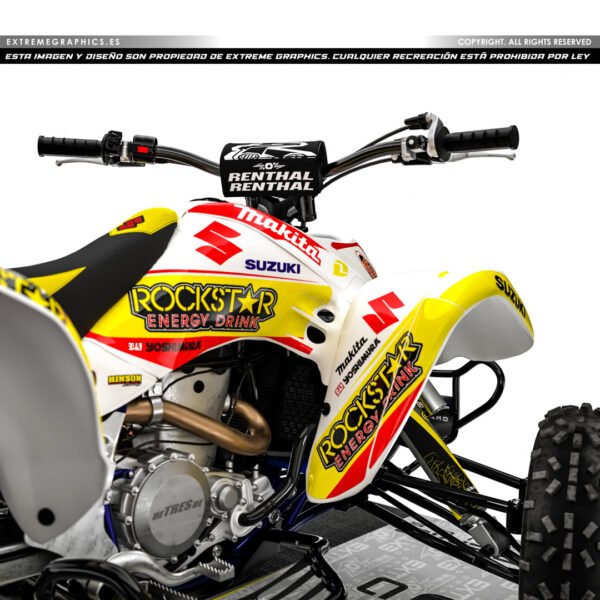 Adhesivos Quad Suzuki LTZ 400 Diseño Rockstar Blanco - Imagen 4