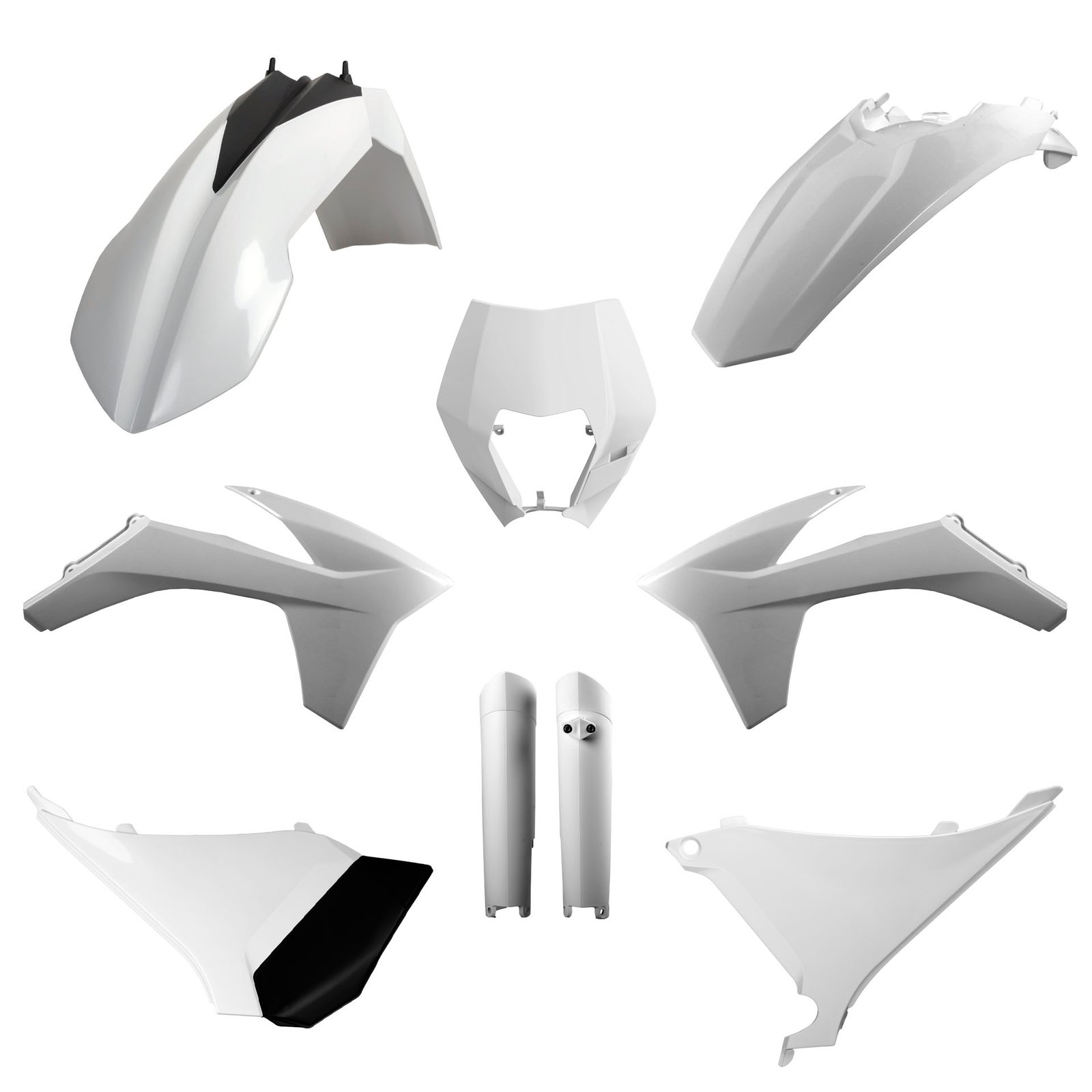 KTM - Kit de plásticos completo KTM EXC/EXC - F/XC - W/XC - FW(12 - 13) - Blanco KTM