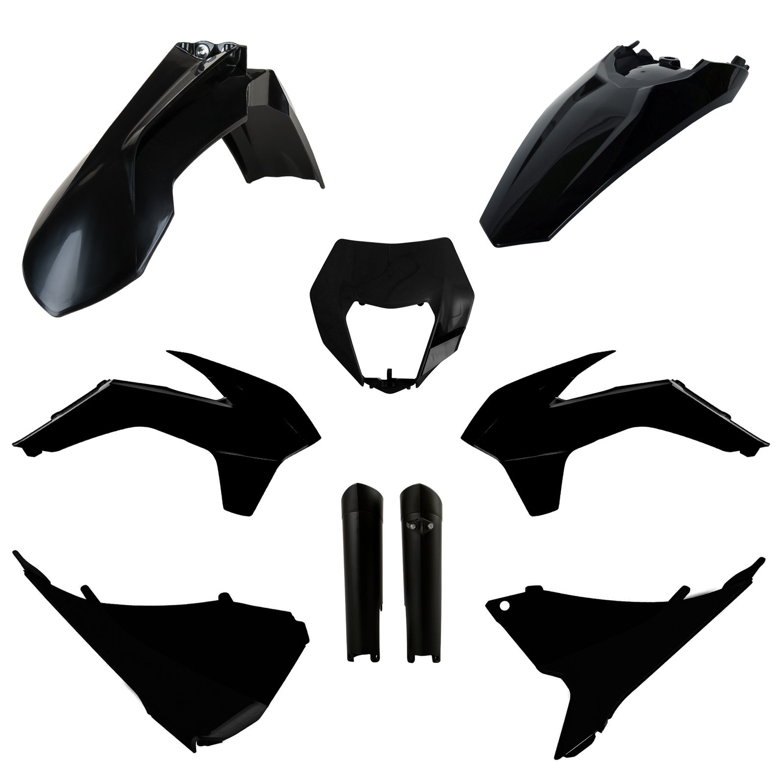 KTM - Kit de plásticos completo KTM EXC/EXC - F/XC - W/XC - FW(14 - 15) - Negro