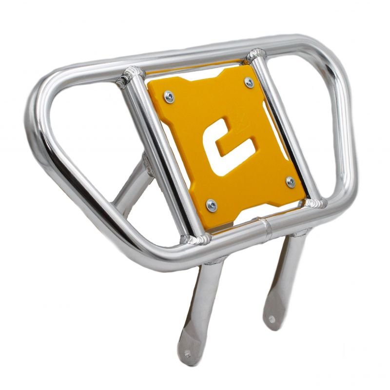 Defensa aluminio CROSSPRO P-20 pulida y amarilla LTZ 400 KFX 400 TRX 400 450 R/ER DVX 400