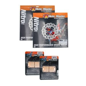 Kit pastillas de freno delanteras + discos de freno delanteros floreados NITRO SERIES MOTOMASTER RAPTOR 660 02-05