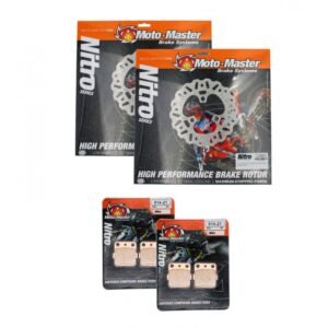 Kit pastillas de freno delanteras + discos de freno delanteros floreados NITRO SERIES MOTOMASTER SUZUKI LTZ 400