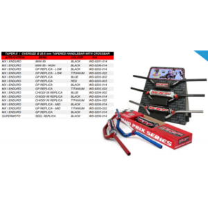 Manillar WRP TAPER-X GP REPLICA 28.6mm con barra negro