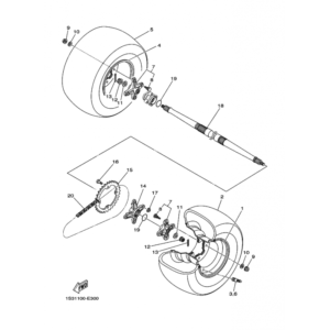 Neumatico rueda trasera original Yamaha YFM RAPTOR 700 RAPTOR (n2 y n5)