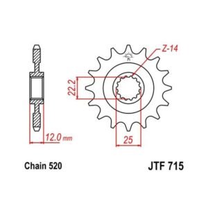 Piñón JTF715 GASGAS WILD HP 250/300/450