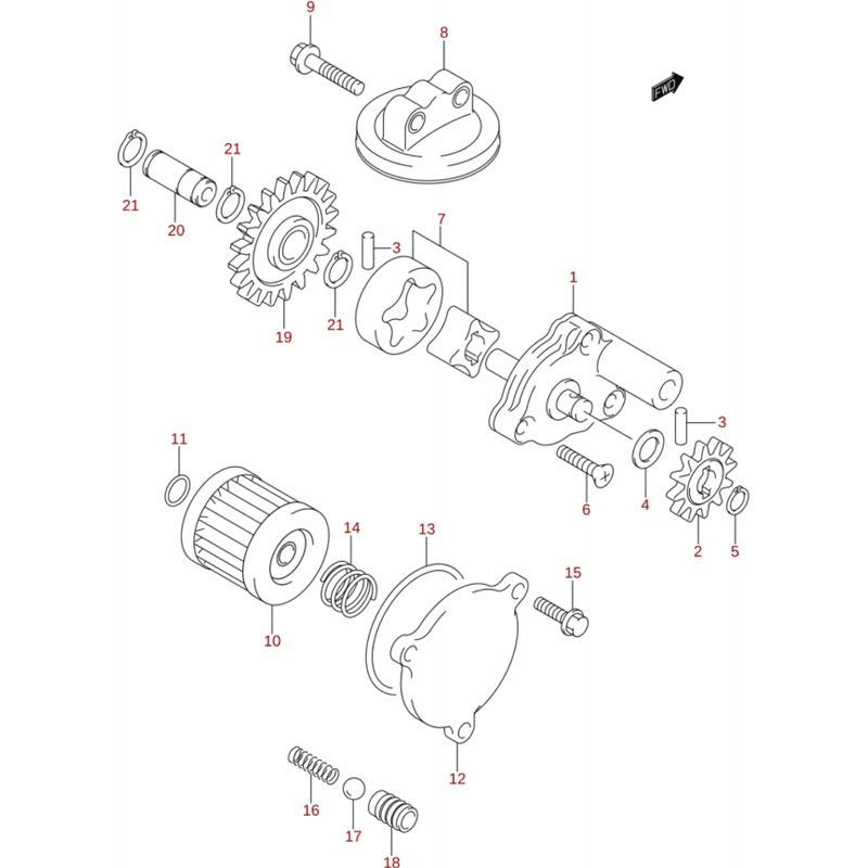 Junta torica filtro aceite original Suzuki LTZ 400 (n13)