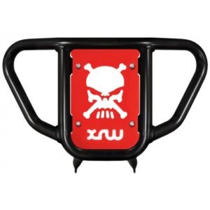 DEFENSA DELANTERA XR9 NEGRO (PLACA PHD ROJO) - POLARIS OUTLAW 525 S/450 MXR