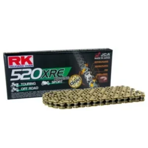 Cadena quad RK 520 XRE DORADA reforzada con retenes 96 98 104 pasos