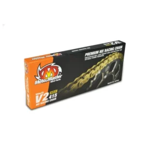 Cadena V2 415 Gold MOTOMASTER reforzada sin retenes 130 pasos con clip