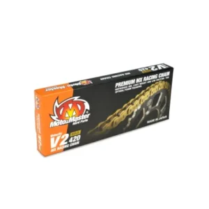 Cadena V2 420 Gold MOTOMASTER reforzada sin retenes 130 pasos con clip