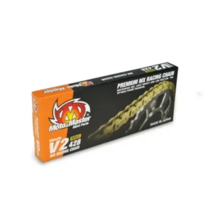 Cadena V2 428 Gold MOTOMASTER reforzada sin retenes 130 pasos con clip