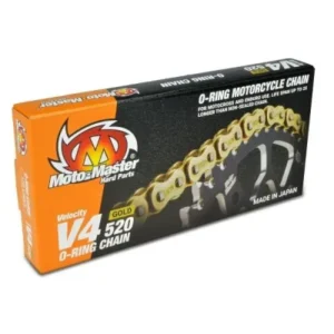 Cadena V4 520 Gold MOTOMASTER reforzada O-ring 120 pasos con clip
