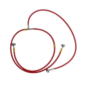 Conjunto completo latiguillos metalicos HEL en forma de T ROJO