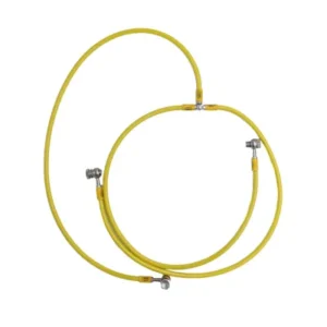 Conjunto completo latiguillos metalicos HEL en forma de T AMARILLO