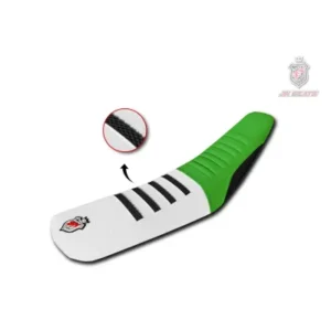 Funda asiento JN SEATS X-GRIP KAWASAKI KXF 250 17-20 KXF 450 16-18 Verde Blanco Negro