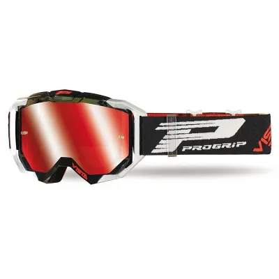 Gafas PROGRIP 3303-126 rojo negro blanco cristal espejo rojo + cristal transparente + tear-off