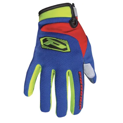 Guantes Cross PROGRIP AIRTECH Amarillo Flúor Azul Eléctrico Rojo PA40103412XL