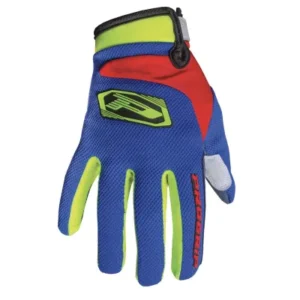 Guantes Cross PROGRIP AIRTECH Amarillo Flúor Azul Eléctrico Rojo PA4010341M