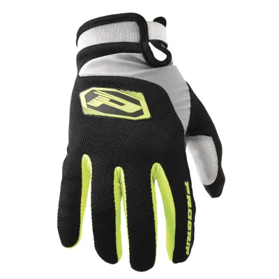Guantes Cross PROGRIP AIRTECH Amarillo Flúor Negro Gris PA4010343L