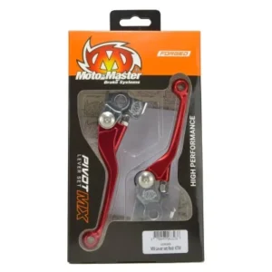 Juego de manetas de freno y embrague forjadas reversibles MOTOMASTER rojas GASGAS HUSQVARNA (Braktec)