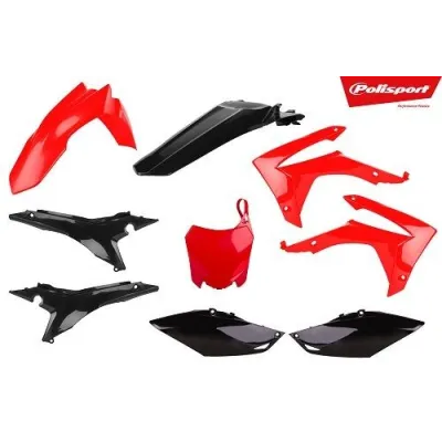 Kit de plástica Polisport HONDA CRF 250F 14-17 450R 13-16 Rojo Negro