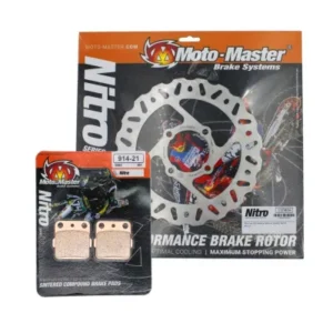 Kit pastillas de freno traseras + disco de freno trasero floreado NITRO SERIES MOTOMASTER YAMAHA YFZ 350 BANSHEE 02-11