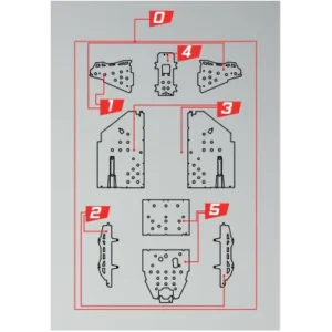 KIT protectores B2R DTC negro parte baja completa para POLARIS RZR 1000 2014-2015