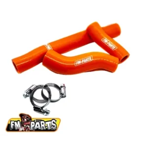 Kit tubos radiador silicona naranjas FM-PARTS para TPI KTM EXC 18-23 HUSQ TE 18-23 GASGAS EC 20-23