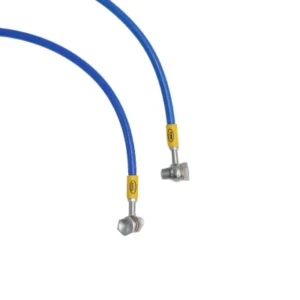 Latiguillos metalicos HEL dobles delanteros AZUL 140 cm