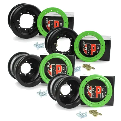 Pack llantas BPR 2x10" 2x9" beadlock aluminio verde