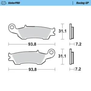 Pastillas de freno delantero izquierdo MOTOMASTER RACING GP SERIES 094912 Yamaha WRF 250 450 YZ 125 250 YZF 250 450 Fantic