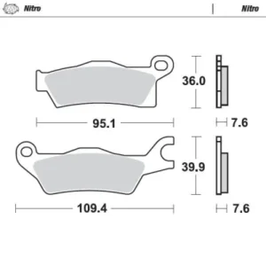 Pastillas de freno delantero/trasero MOTOMASTER NITRO SERIES DELANTEROTRASERO 098921 CAN AM 450 500 570 650 850 1000