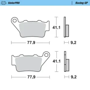 Pastillas de freno trasero MOTOMASTER RACING GP SERIES 093212 YAMAHA TM KTM HUSQVARNA HONDA GASGAS