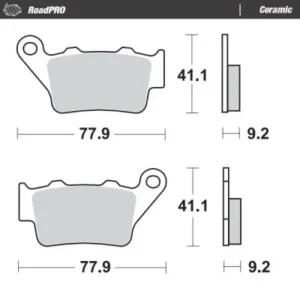 Pastillas de freno trasero MOTOMASTER trail-turismo ROADPRO CERAMIC SERIES 403404 BMW KTM TRIUMPH YAMAHA